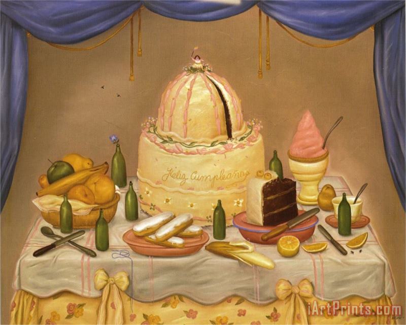 Happy Birthday painting - fernando botero Happy Birthday Art Print