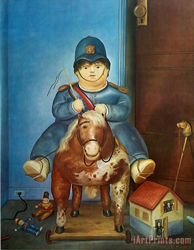 fernando botero Pedro on Horseback Art Print