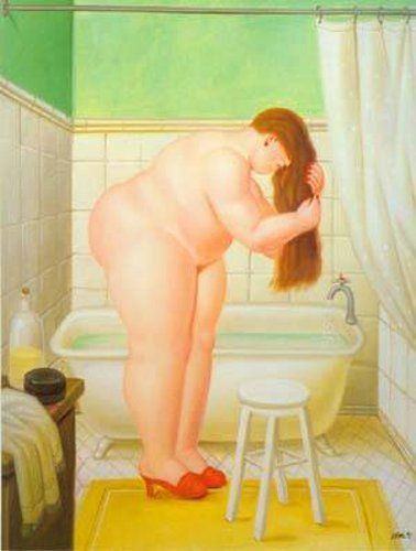 The Bathroom painting - Fernando Botero The Bathroom Art Print