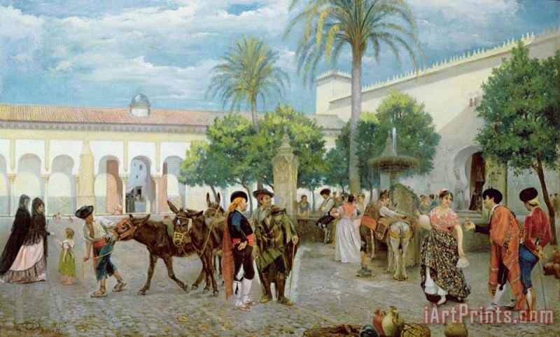 Filippo Baratti Market Day in Spain Art Painting
