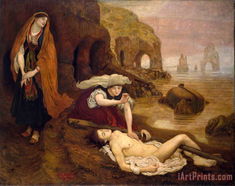 Finding of Don Juan by Haidee painting - Ford Madox Brown Finding of Don Juan by Haidee Art Print