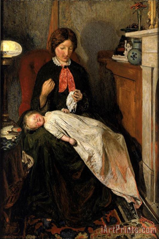Waiting an English Fireside of 1854 55 painting - Ford Madox Brown Waiting an English Fireside of 1854 55 Art Print