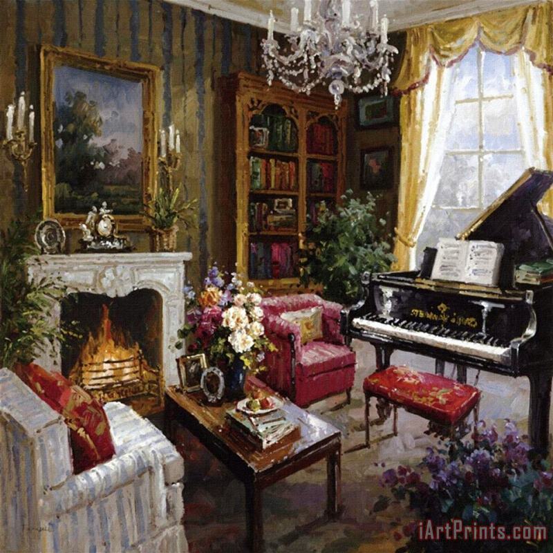 Grand Piano Room painting - Foxwell Grand Piano Room Art Print