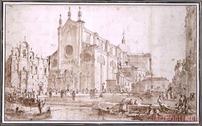 Campo San Zanipolo in Venice painting - Francesco Guardi Campo San Zanipolo in Venice Art Print