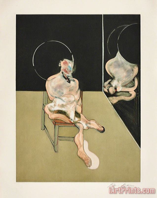Seated Figure (after, Study for a Portrait 1981), 1983 painting - Francis Bacon Seated Figure (after, Study for a Portrait 1981), 1983 Art Print