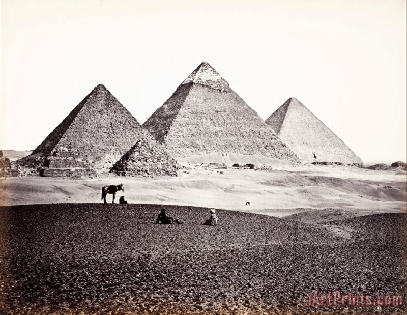 Pyramids of El Geezeh (from The Southwest) painting - Francis Frith Pyramids of El Geezeh (from The Southwest) Art Print
