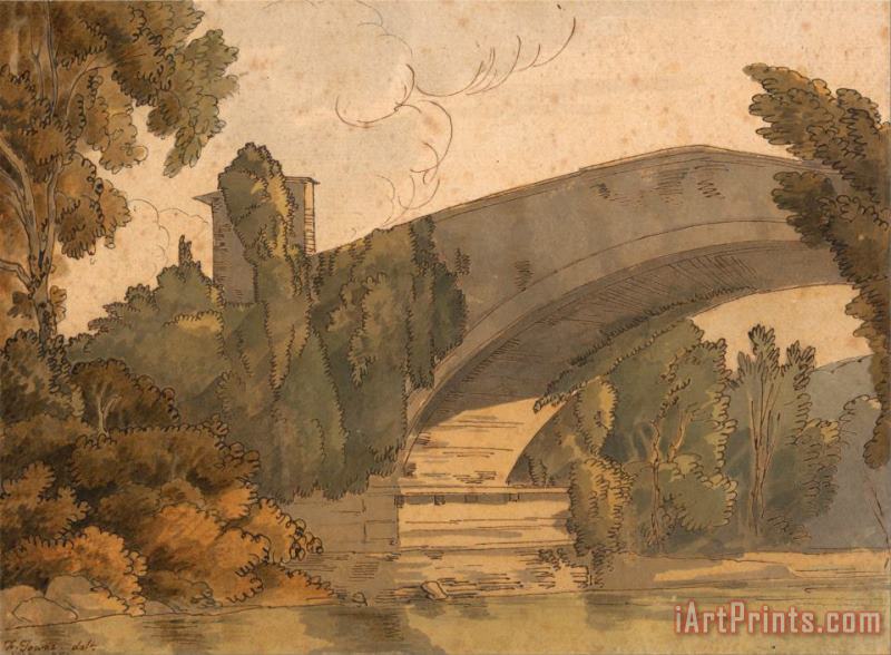 Francis Swaine A Bridge Between Florence And Bologna Art Painting