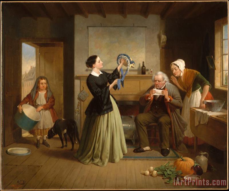 The New Bonnet painting - Francis William Edmonds The New Bonnet Art Print