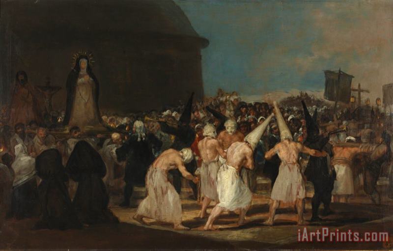 Los Disciplinantes painting - Francisco De Goya Los Disciplinantes Art Print