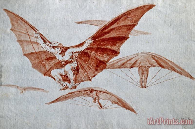 Ways of Flying painting - Francisco De Goya Ways of Flying Art Print