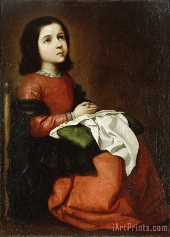Virgin Mary As a Child painting - Francisco de Zurbaran Virgin Mary As a Child Art Print