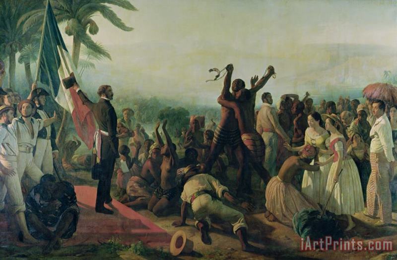 Francois Auguste Biard Proclamation of the Abolition of Slavery in the French Colonies Art Painting