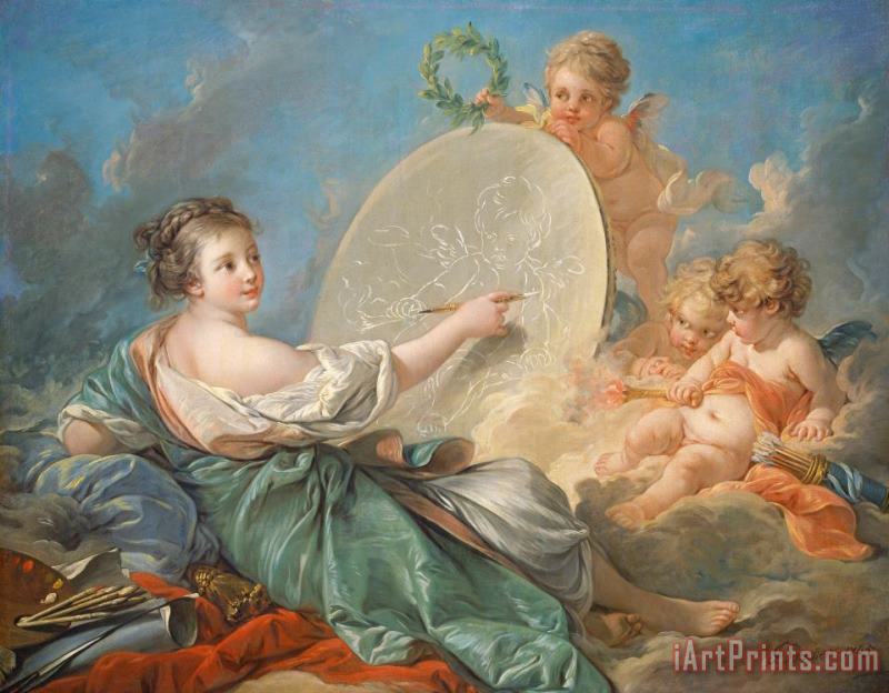 Allegory Of Painting painting - Francois Boucher Allegory Of Painting Art Print