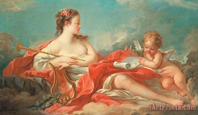 Francois Boucher Erato The Muse Of Love Poetry Art Painting