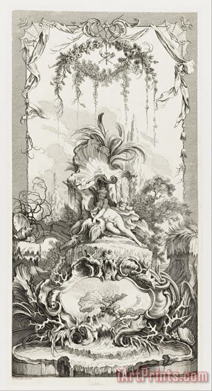Francois Boucher Leda in Nouveaux Morceaux Pour Des Paravents (new Concepts for Screens) Art Print