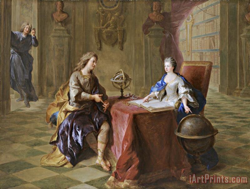The Astronomy Lesson of The Duchesse Du Maine painting - Francois De Troy The Astronomy Lesson of The Duchesse Du Maine Art Print