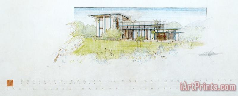 Frank Lloyd Wright Raymond Carlson House, Phoenix, Az Art Print