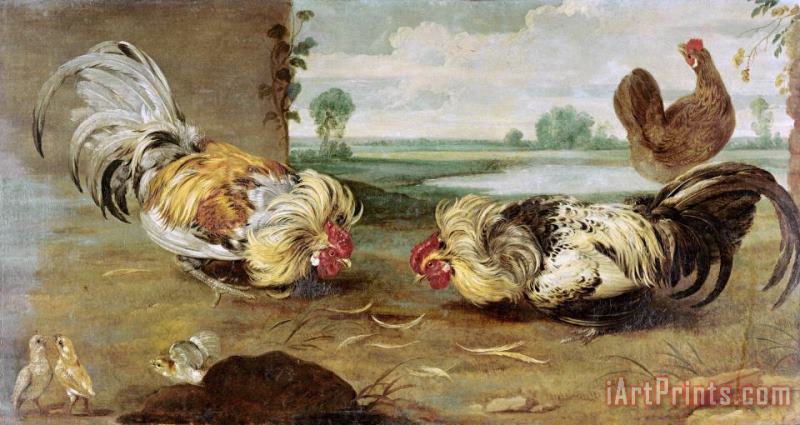 Frans Snyders A Cock Fight Art Print