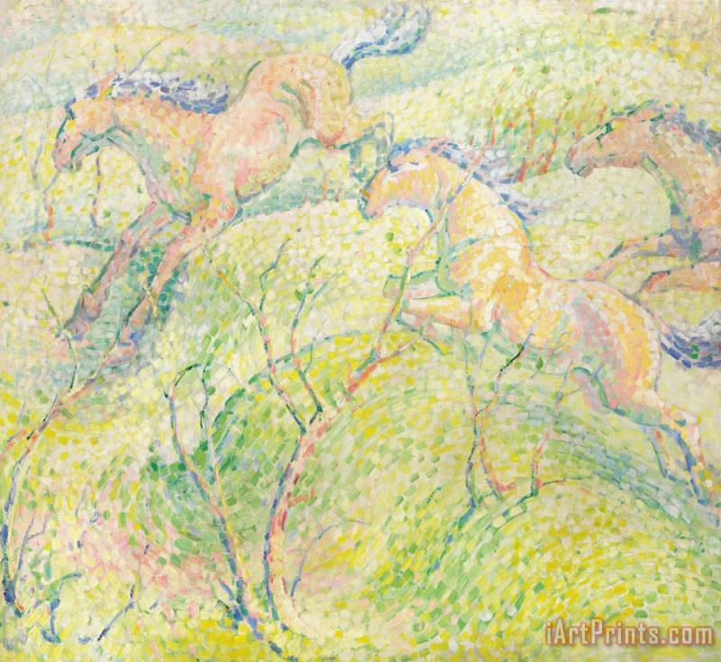Franz Marc Jumping Horses Art Painting
