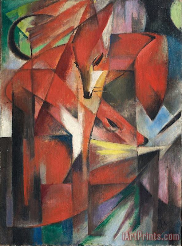 The Foxes painting - Franz Marc The Foxes Art Print
