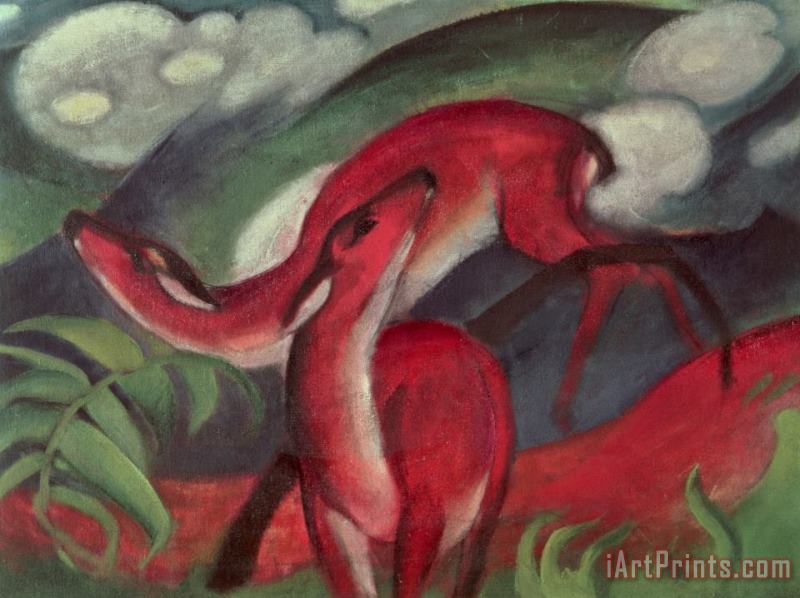 Franz Marc The Red Deer Art Painting