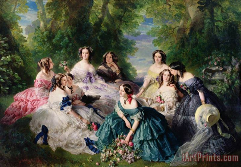 Franz Xaver Winterhalter Empress Eugenie Surrounded by her Ladies in Waiting Art Print