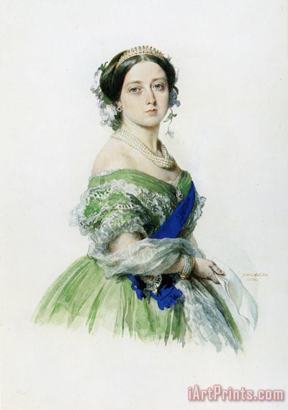 Queen Victoria painting - Franz Xavier Winterhalter Queen Victoria Art Print