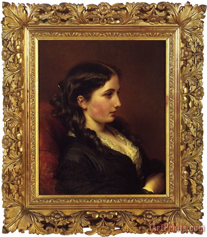 Franz Xavier Winterhalter Study of a Girl in Profile Art Painting