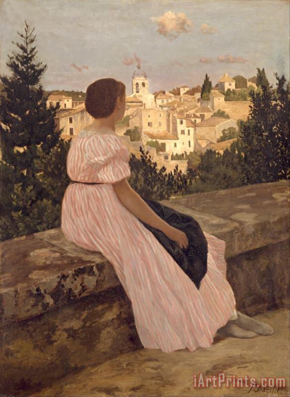 Frederic Bazille The Pink Dress Art Print