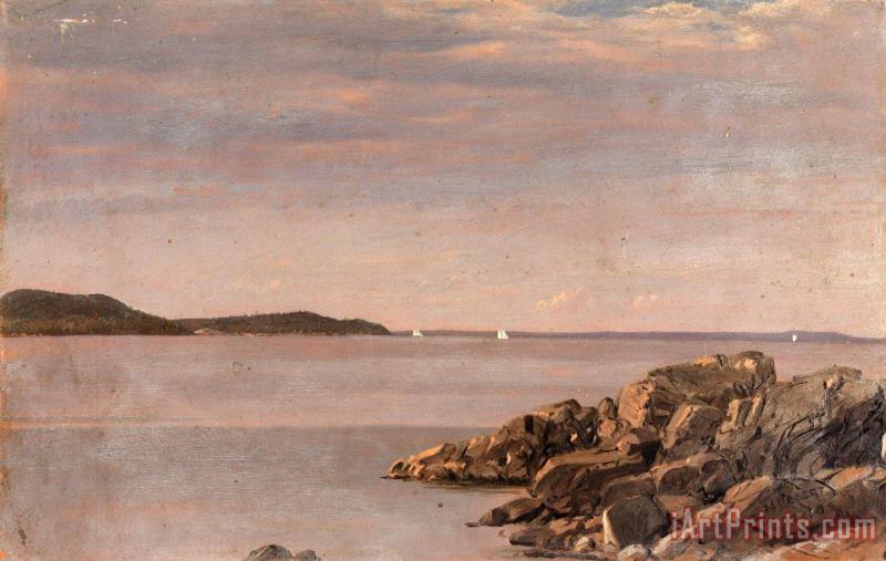 Mt. Desert Island, Maine Coast painting - Frederic Edwin Church Mt. Desert Island, Maine Coast Art Print