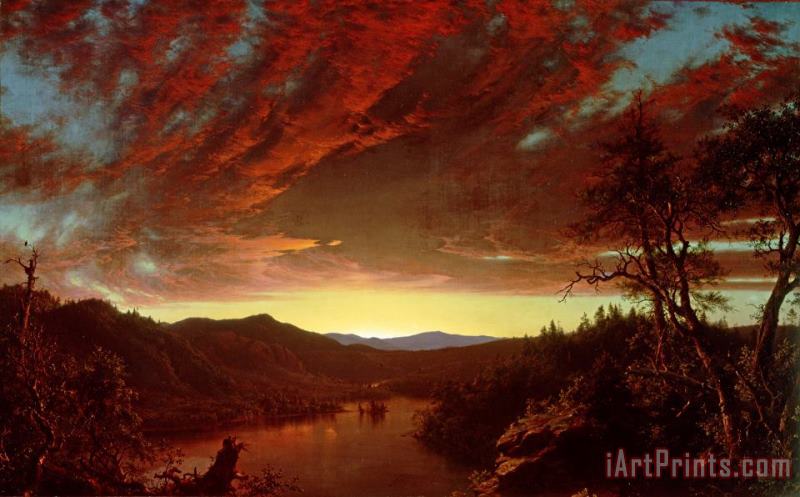 Frederic Edwin Church Twilight in the Wilderness Art Painting