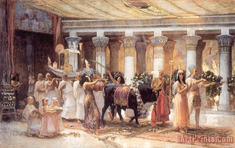 Frederick Arthur Bridgman The Procession of The Sacred Bull Anubis Art Painting