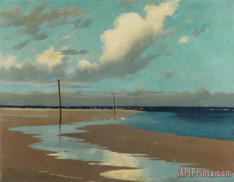 Frederick Milner Beach at Low Tide Art Painting