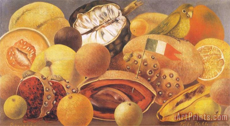 Frida Kahlo Still Life with Parrot And Fruit 1951 Art Print