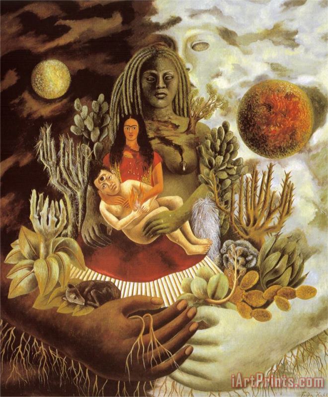 Frida Kahlo The Love Embrace of The Universe The Earth Mexico Myself Diego And senor Xolotl 1949 Art Print