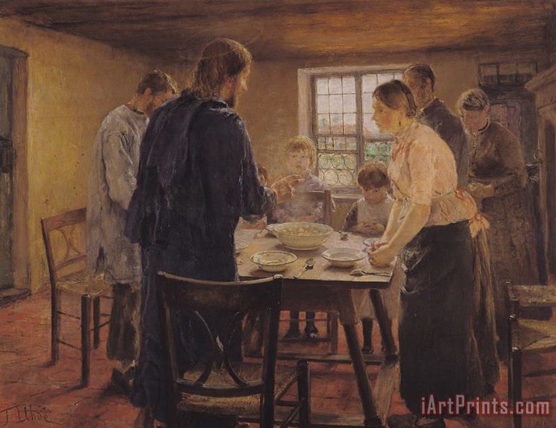 Fritz von Uhde Christ With The Peasants Art Painting