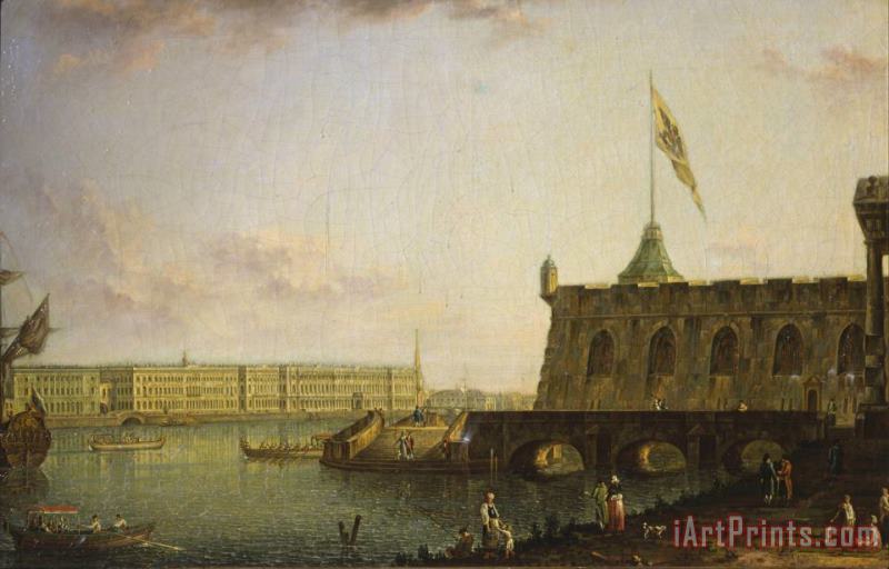 View of The Peter And Paul Fortress And Palace Embankment painting - Fyodor Alexeyev View of The Peter And Paul Fortress And Palace Embankment Art Print