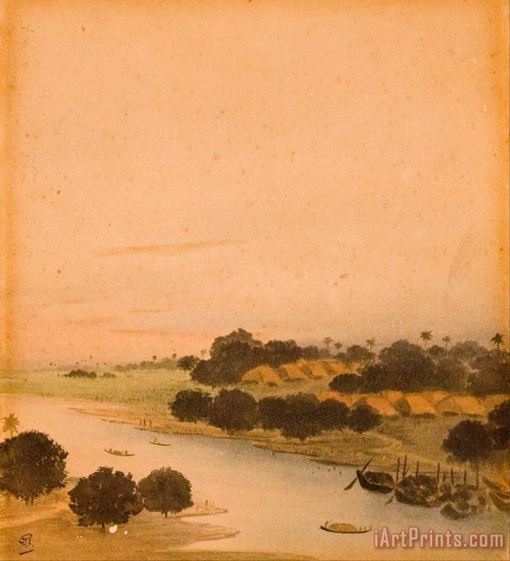 Gaganendranath Tagore River View Art Painting
