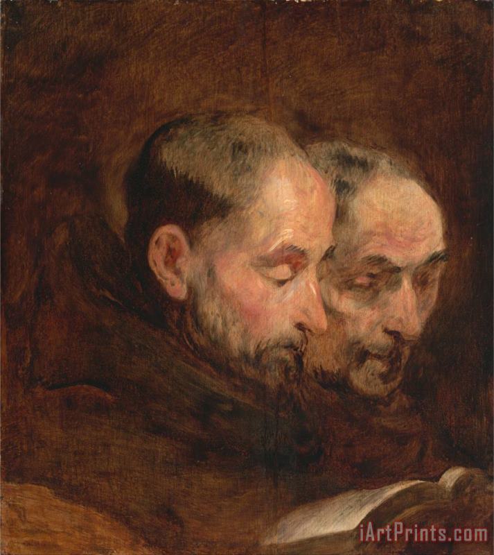 Gainsborough, Thomas A Copy After a Painting Traditionally Attributed to Van Dyck of Two Monks Reading Art Print