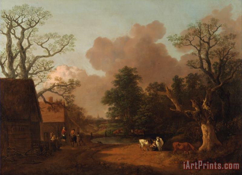 Gainsborough, Thomas Landscape with Milkmaid Art Painting