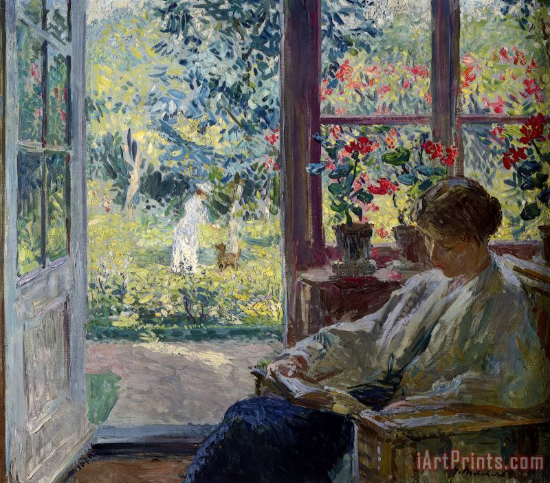 Gari Melchers Woman Reading by a Window Art Painting