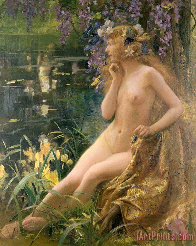 Gaston Bussiere Water Nymph Art Painting