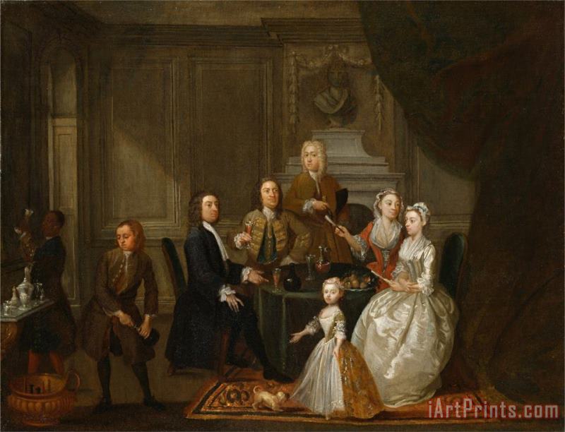 Group Portrait, Probably of The Raikes Family painting - Gawen Hamilton Group Portrait, Probably of The Raikes Family Art Print
