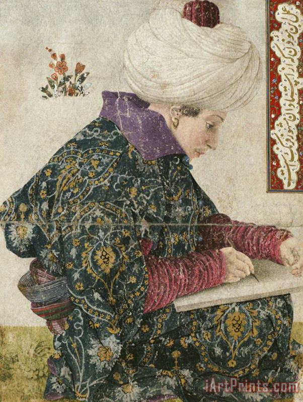 A Seated Scribe painting - Gentile Bellini A Seated Scribe Art Print