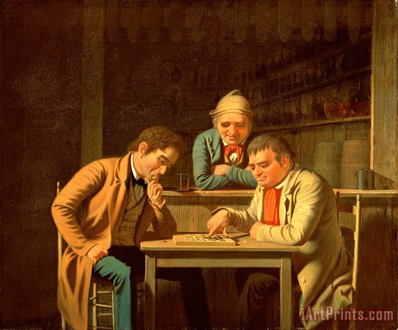 The Checker Players painting - George Caleb Bingham The Checker Players Art Print