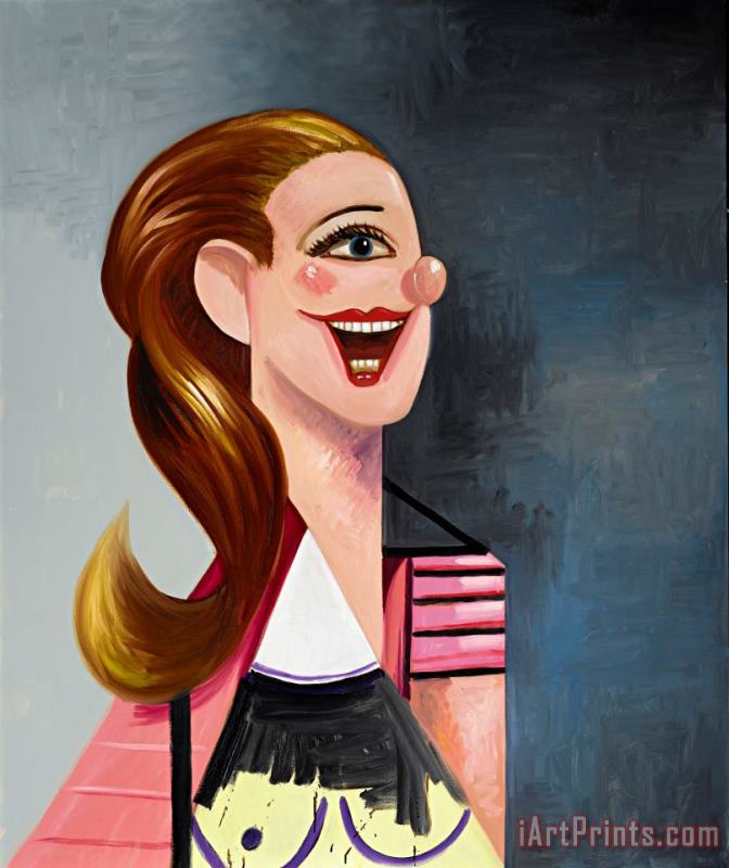 Female Portrait Composition, 2008 painting - George Condo Female Portrait Composition, 2008 Art Print