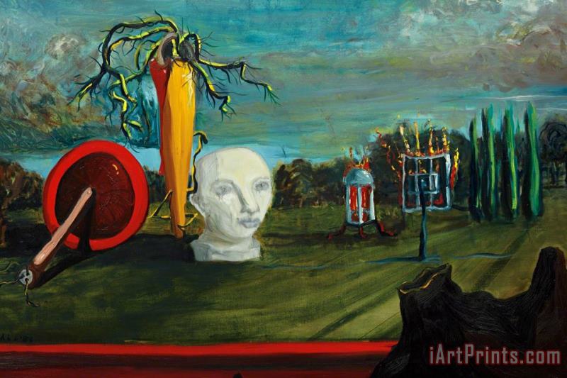 George Condo Surrealist Landscape, 1983 Art Painting
