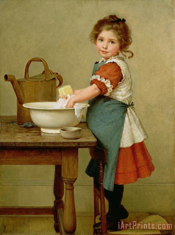 This Is the Way We Wash Our Clothes painting - George Dunlop Leslie This Is the Way We Wash Our Clothes Art Print