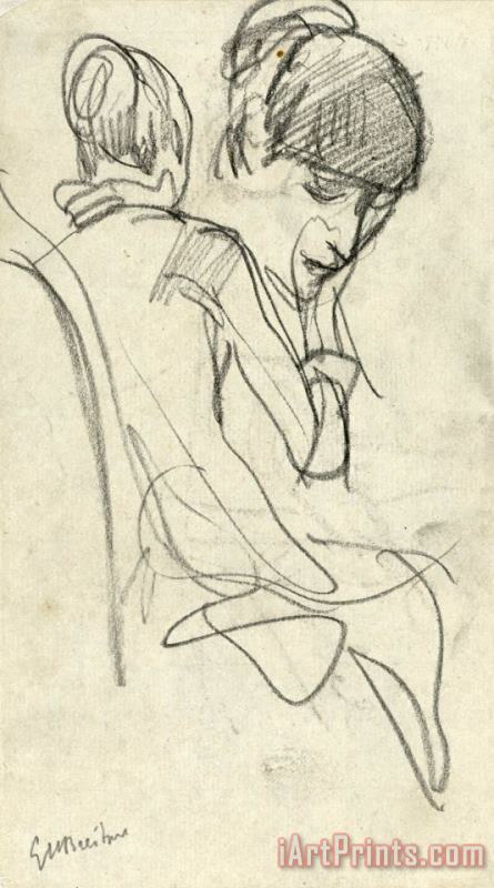 George Hendrik Breitner Schetsen Van Een Zittende Vrouw En Het Hoofd Van Een Vrouw Art Painting