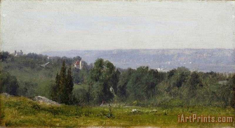 George Inness Along The Hudson Art Painting